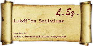 Lukács Szilviusz névjegykártya